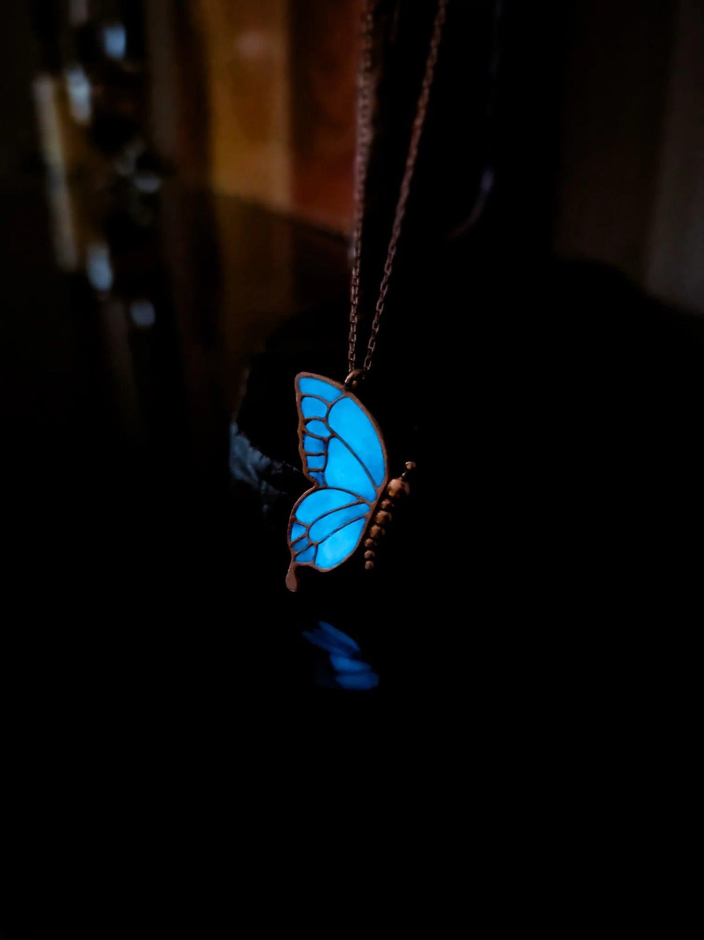 Night Shining Butterfly Necklace 925 Sterling Silver - Phosira Jewelry