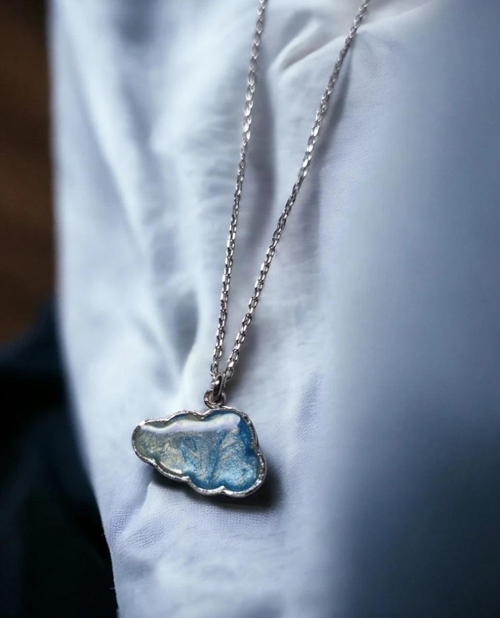 Night Glowing Cloud Necklace 925 Sterling Silver - Phosira Jewelry