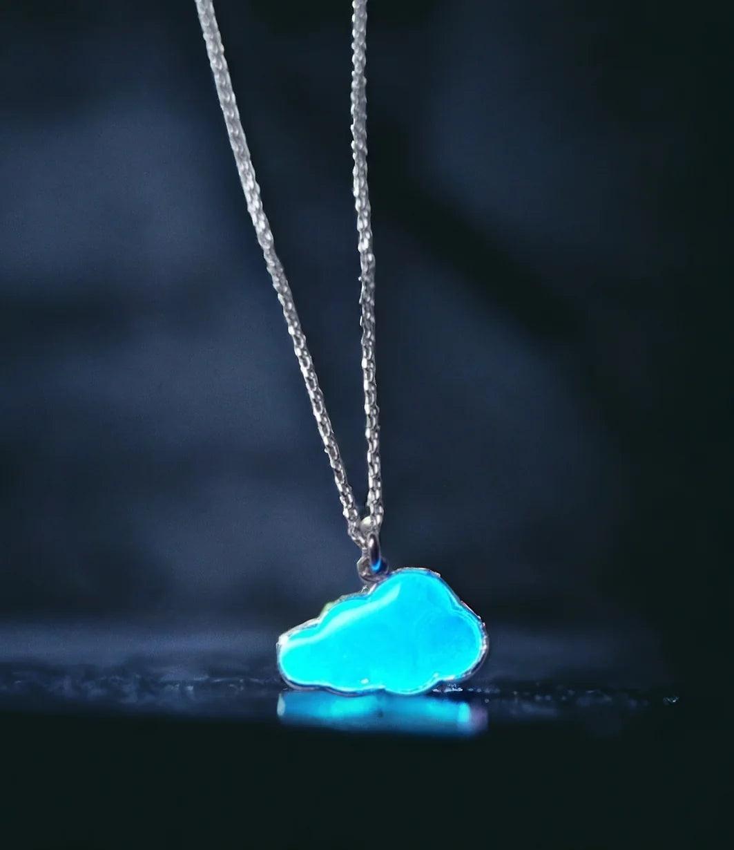 Night Glowing Cloud Necklace 925 Sterling Silver - Phosira Jewelry