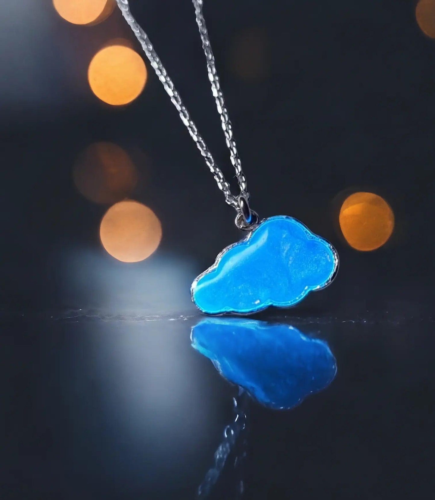 Night Glowing Cloud Necklace 925 Sterling Silver - Phosira Jewelry