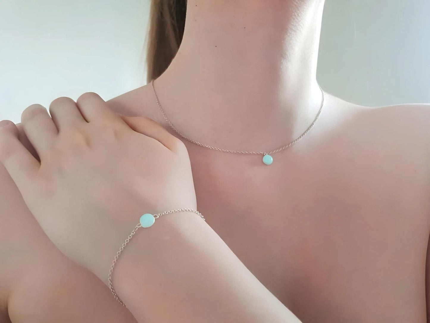 Night Glowing Ring Necklace and Bracelet Set 925 Sterling Silver - Phosira Jewelry