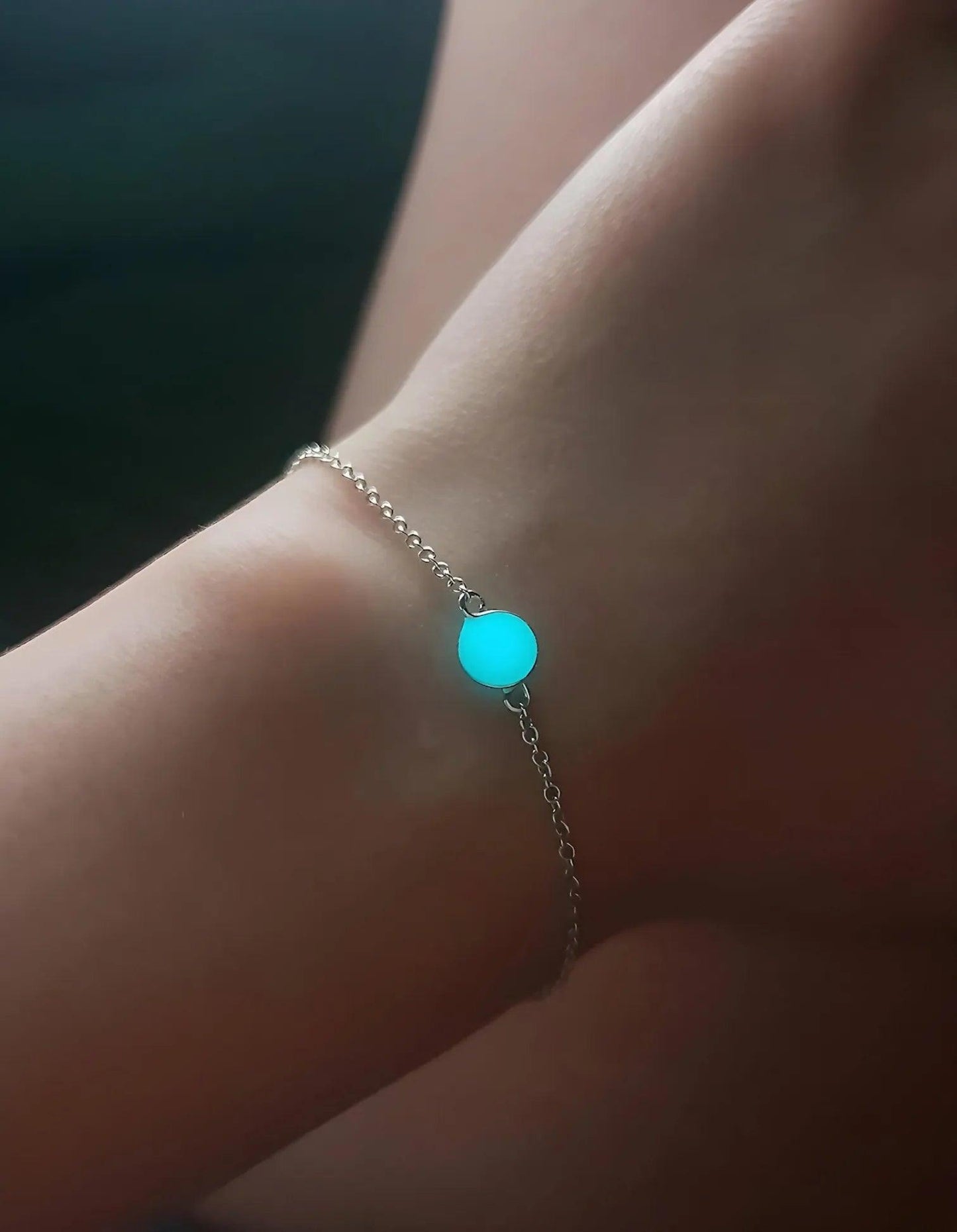 Night Glowing Ring Necklace and Bracelet Set 925 Sterling Silver - Phosira Jewelry