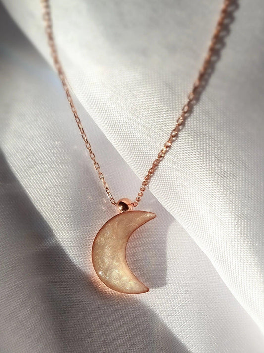 Night Shining Moon Necklace 925 Sterling Silver - Phosira Jewelry