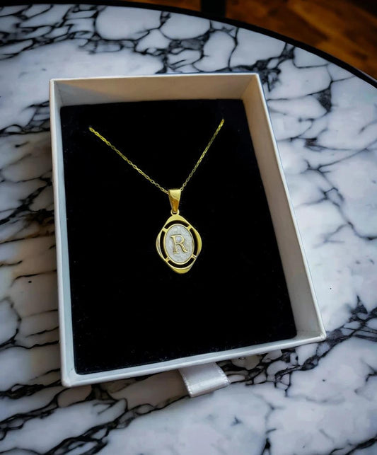 Night Shining Letter Necklace 925 Sterling Silver - Phosira Jewelry
