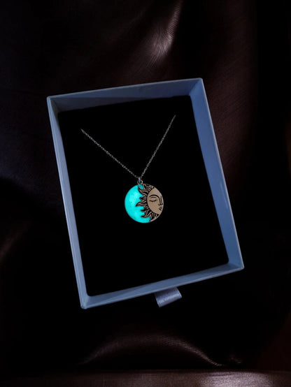 Night Shining Sun Necklace 925 Sterling Silver - Phosira Jewelry