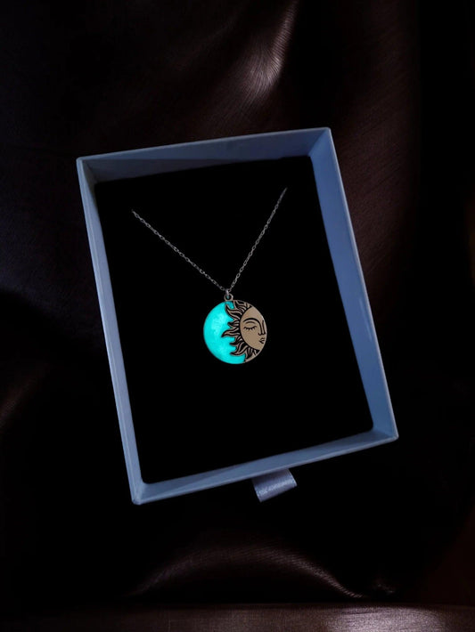 Night Shining Sun Necklace 925 Sterling Silver - Phosira Jewelry